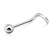 1.6 mm. Ball Curved Nose Stud Silver NSKB-61